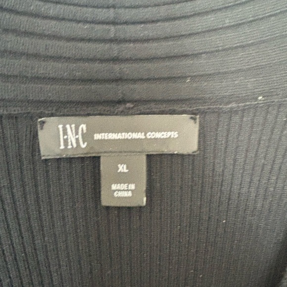 INC International Concepts Black V-Neck Sweater - Picture 2 of 4